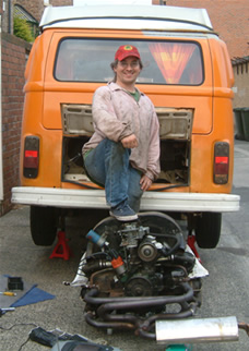 2005 - Scott's First VW Bus Engine Removal